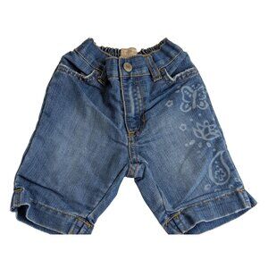Old Navy Baby Girl size 6-12 Months Blue Jean Elastic Back Capri Cotton Pants
